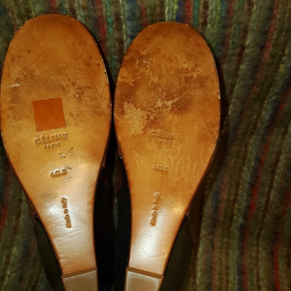 CELINE Black and Brown Wedge Boots - Picture 13 of 13